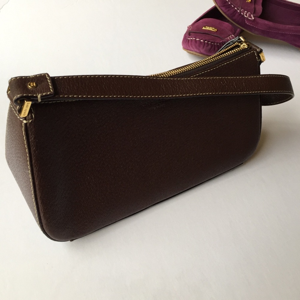 Kate Spade Brown Leather Small Shoulder Bag with Gold Hardware